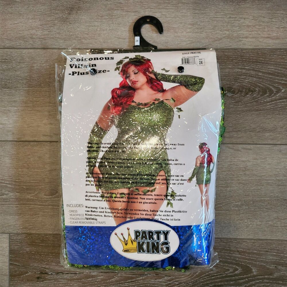 Party King Plus-Size Green Sequin Dress Costume
